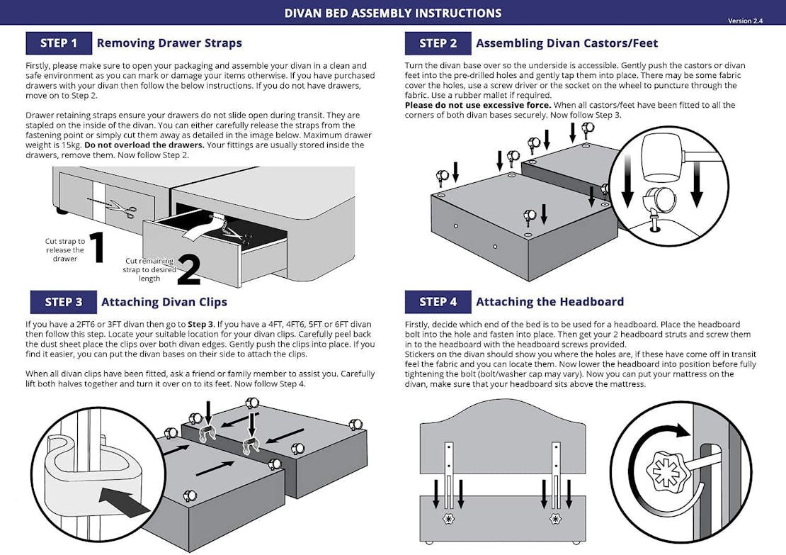 Divan Bed Assembly Instructions
