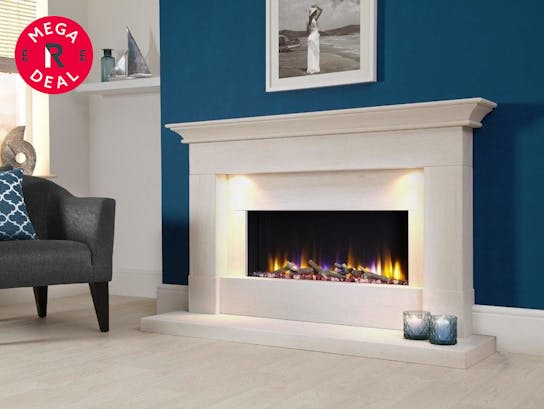 fireplaces large text banner electric