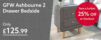 GFW Ashbourne 2 Drawer Bedside