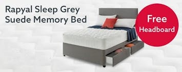 Rapyal Sleep Grey Suede Memory Bed
