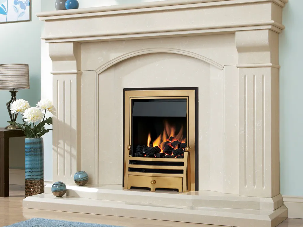Verine Orbis Plus Brass Open Fronted Gas Fire