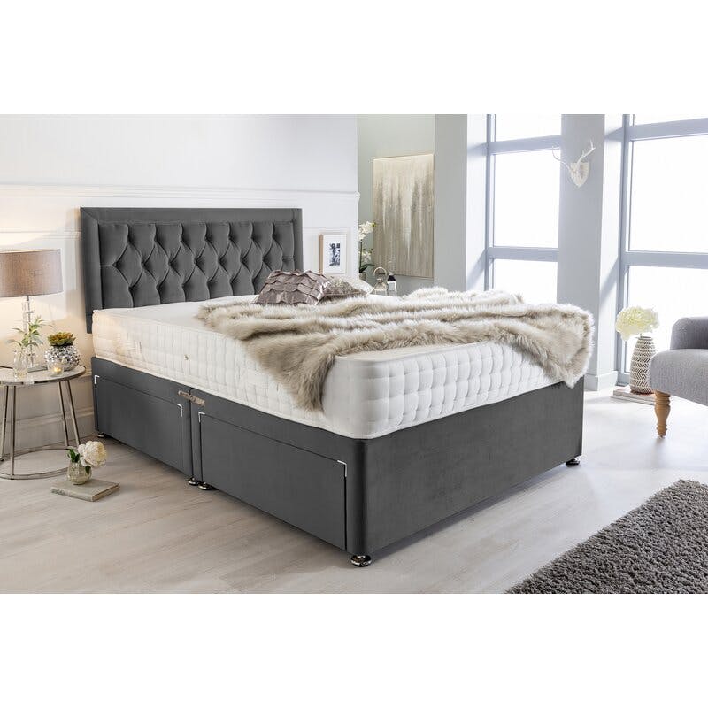 4ft Small Double No Headboard Hf4you Black Chester Ortho Divan Bed No Storage 