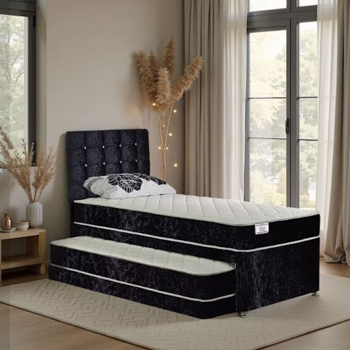 Rapyal 13.5g Bonnel Sprung Crushed Velvet Guest Bed