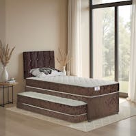 Rapyal 13.5g Bonnel Sprung Crushed Velvet Guest Bed