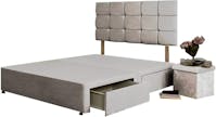 Rapyal Sleep Faigo Divan Bed Base and 24 Inch Headboard with 2 Drawers Same Side