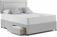 Rapyal Sleep Linen Look Divan Bed with Mattress and Headboard - 2 Free Drawers