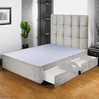 Hf4you Crushed Velvet Divan Base With Drawers