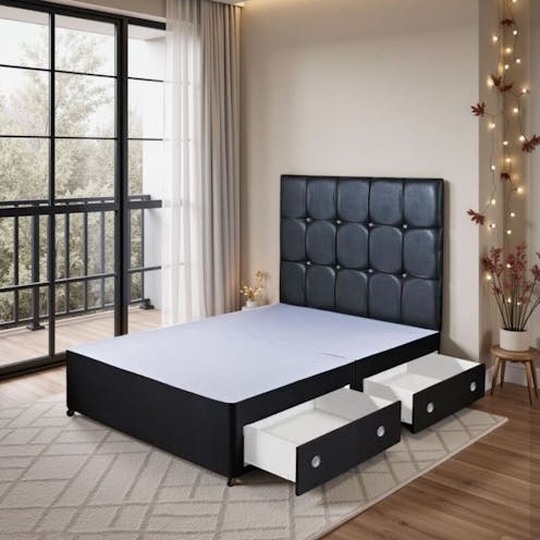 Hf4you Black Divan Base With Drawers