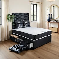 Rapyal Black Quilted Ortho Memory Foam Divan Bed