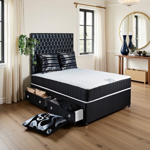 Rapyal Black Quilted Ortho Memory Foam Divan Bed