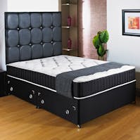 Hf4you New Ortho Black Deep Quilted Damask Divan Bed