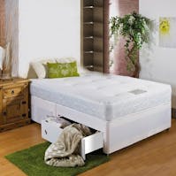 Hf4you Hf4you White Memory Soft Divan Bed With 20" Faux Leather Headboard