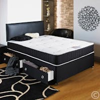 Hf4you Black Upholstered Divan Bed With Mattress