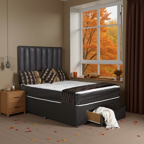 Rapyal Brown Faux Leather Memory Soft Divan Bed