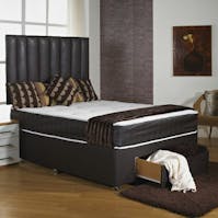 Hf4you Hf4you Brown Faux Leather Memory Soft Divan Bed