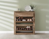 Rapyal Stores Canyon Oak Shoe Cabinet