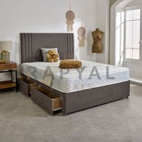 Rapyal Sleep New Teddy Ashton Divan Bed Set With 10" Luxury Mattress & 24" Matching Headboard