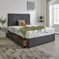 Rapyal Sleep New Teddy Ashton Divan Bed Set With 10" Luxury Mattress & 24" Matching Headboard