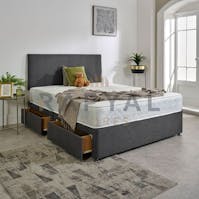 Rapyal Sleep New Teddy Tropez Divan Bed Set With 10" Luxury Mattress & 24" Matching Headboard