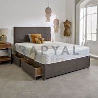 Rapyal Sleep New Teddy Tropez Divan Bed Set With 10" Luxury Mattress & 24" Matching Headboard