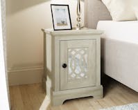 Rapyal Stores Amelie 1 Door Mirrored Bedside Table (Mexican Grey)