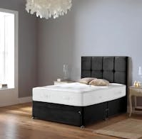 Ghost Beds Serenity Plush Divan Bed Set with 10" Orthopaedic Mattress and 24" Matching Headboard *Storage Available