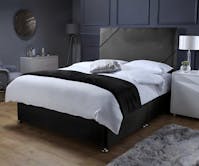 Ghost Beds Opal Plush Divan Bed Set with Orthopaedic Mattress and 24" Matching Headboard