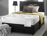 Ghost Beds Ciana Faux Leather Divan Bed Set With Memory Sprung Mattress, 2 Drawers and 24 Inch Leather Headboard