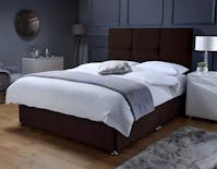 Ghost Beds Balencigo Suede Divan Bed Set with 24 inch Headboard and Memory Collection Mattress