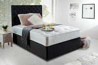 Ghost Beds GHOST BEDS Haniya Plush Divan Bed With Memory Sprung Mattress, 2 Drawers and 24 Inch Headboard