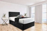 Ghost Beds Atlantis Plush Velvet Divan Bed Set + 10" Orthopaedic Mattress + Matching 24" Headboard *Storage Options