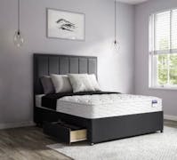 Ghost Beds Elle Plush Divan Bed Set with 10" Orthopaedic Mattress and 24" Matching Headboard *Storage Available