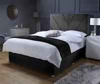 Ghost Beds Adina Plush Divan Bed Set with 10" Orthopaedic Mattress and 24" Matching Headboard