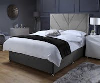 Ghost Beds Adina Plush Divan Bed Set with 10" Orthopaedic Mattress and 24" Matching Headboard