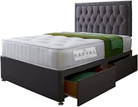 Hf4you Rapyal Sleep Benzema Divan Bed Plush + 2 Draw Storage Same Side + 24" Rio Princess Diamante HB