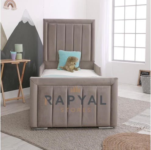Rapyal Stores Plush Areal Single Kids Bed 2FT6/3FT With Mattress & Headboard