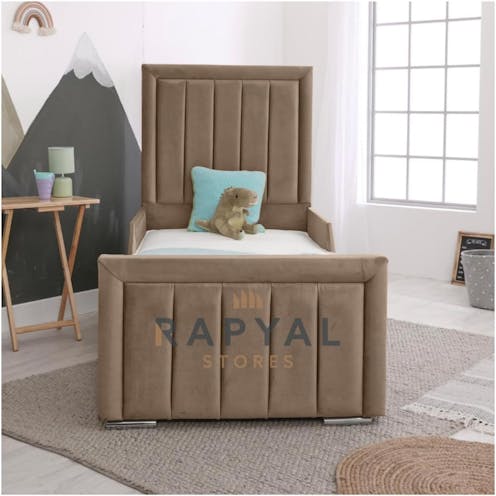 Rapyal Stores Plush Areal Single Kids Bed 2FT6/3FT With Mattress & Headboard