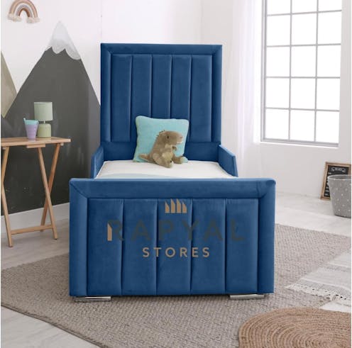 Rapyal Stores Plush Areal Single Kids Bed 2FT6/3FT With Mattress & Headboard