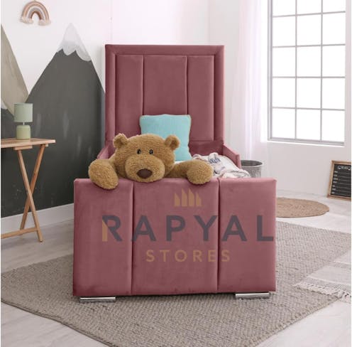 Rapyal Stores Plush Areal Single Kids Bed 2FT6/3FT With Mattress & Headboard