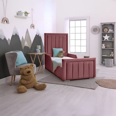 Rapyal Sleep Plush Areal Single Kids Bed 2FT6/3FT With Mattress & Headboard