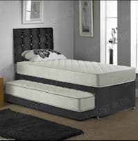 Ghost Beds Trundle 3 in 1 Guest Bed Pull out With Mattresses and Faigo Diamond Headboard