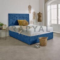 Hf4you Chicago Plush Divan Bed Set with Luxury Memory Mattress and 24" Matching Headboard