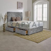 Hf4you The Vegas Plush Divan Bed Set with Luxury Memory Mattress and 24" Matching Headboard