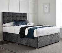 Ghost Beds GHOST BEDS Basics Divan Bed Set in Faigo Coniston Plush With Thick Ortho Mattress and Matching Headboard