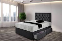 Ghost Beds GHOST BEDS Flora Plush Divan Bed Set with 10" Orthopaedic Mattress and 24" Matching Headboard *Storage Available