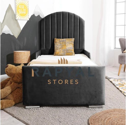 Rapyal Stores Plush Ivy Single Kids Bed 2FT6/3FT With Mattress & Headboard