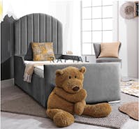 Rapyal Stores Plush Ivy Single Kids Bed 2FT6/3FT With Mattress & Headboard
