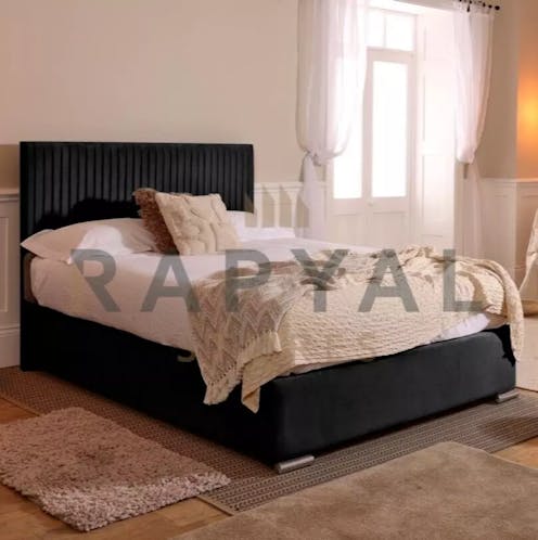 Rapyal Stores Budapest Ottoman Storage Plush Upholstered Bed Frame