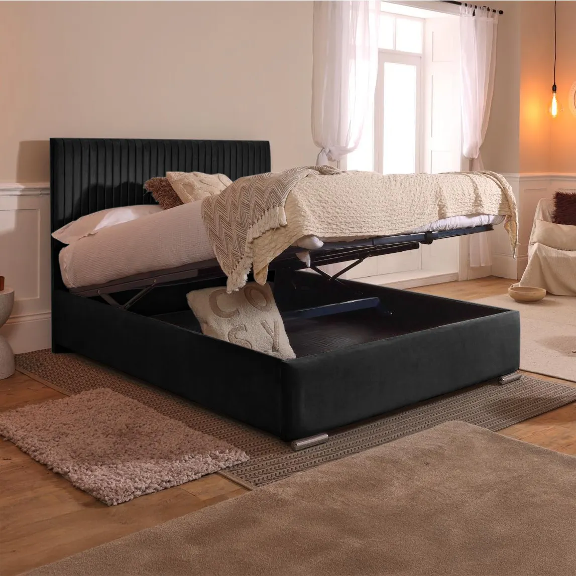 Velvet Ottoman Bed With Pocket Memory Foam Mattress - The Range - View #9