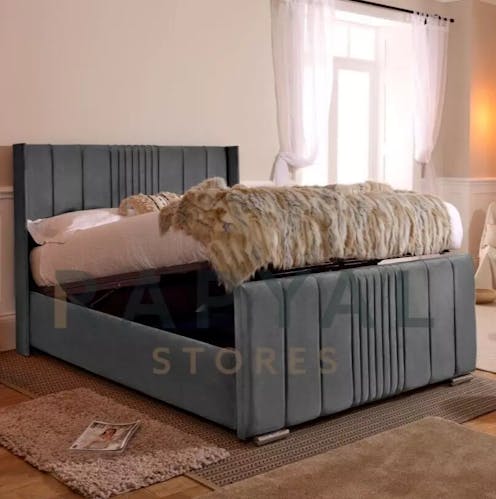 Rapyal Stores Boston Ottoman Storage Plush Upholstered Bed Frame